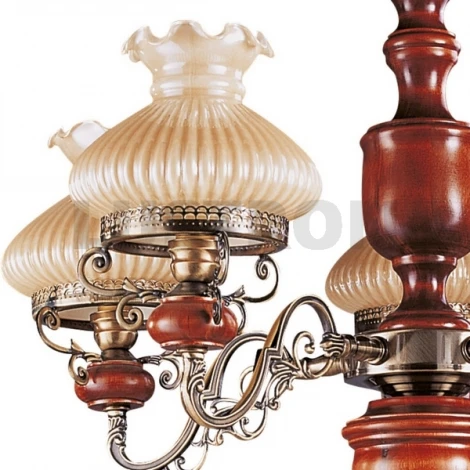 Подвесная люстра N-Light 829 829-05-02 красное дерево+бронза