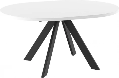 Стол МАМАДОМА Рондо D120, Белый Маттелюкс/Чёрный