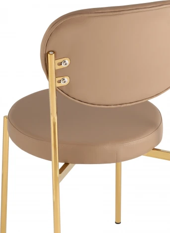 Стул Барбара NEW экокожа бежевая золотые ножки