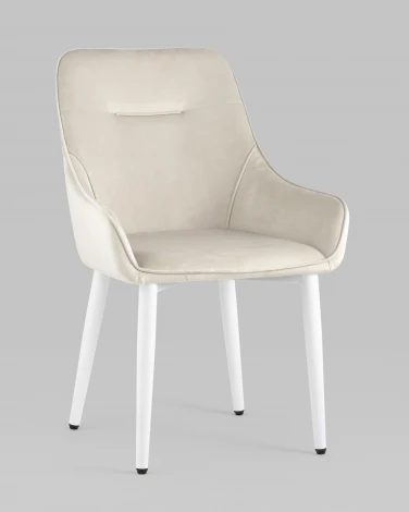 Стул Stool Group Диана велюр кремовый ножки белые УТ000031292