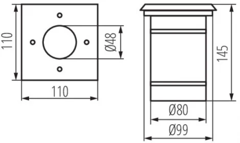 Встраиваемый светильник уличный Kanlux BERG 7173 (220V, IP67)