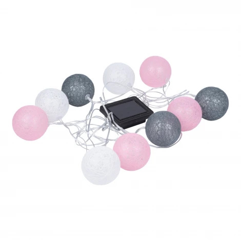 Садовая гирлянда на солнечной батарее «Клубки». 10 светодиодов, 1*АА Ni-Mh аккумулятор в/к. IP44 Uniel USL-S-230/PM1800 COTTON BALLS-1