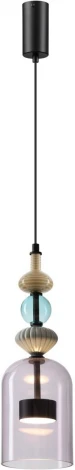 Подвесной светильник каскадный Odeon Light Palleta 5046/12LA черный/фиолетовый/металл/стекло/керамика LED 12W 4000К 1400Лм (220V, на проводе)
