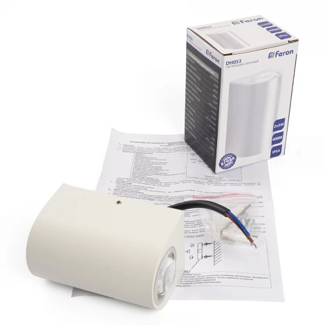 Архитектурная подсветка Feron Корфу 48478 DH053, 2*5W, 800Lm, 4000K, белый Бостон (LED, 220V, IP54)