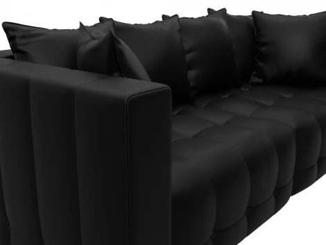 Диван прямой Лига-052 НПБ (ЛДСП,Брус,Фанера/Пластик/Экокожа/Черный) Лига Диванов 129904