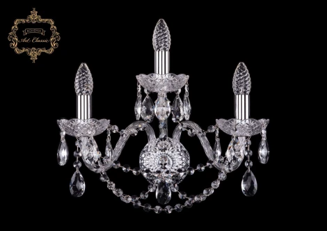 Бра Art Classic 10.11 10.11.2+1.165.Cr.Sp (220V, хрусталь, подвески, подсвечник, свеча)