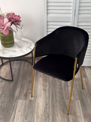 Стул DILL MOMO-47 черный, велюр беспальчиковый"/ золотой каркас М-City 629M05377"