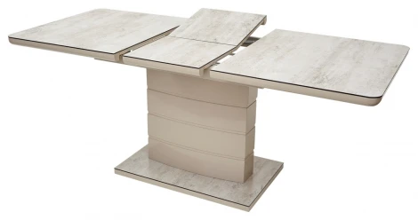 Стеклянный стол M-City ALTA 120 BEIGE/ CAPPUCINO глазурованное стекло