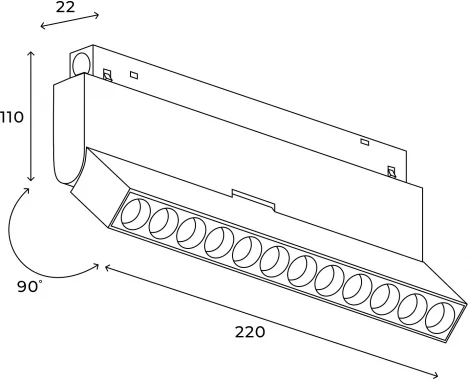 Трековый светильник Downlight светодиодный магнитный Hesby Lighting ElDeko HSBL_0085 (48V)
