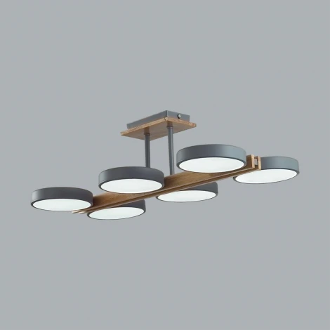 Потолочная люстра на штанге Lumion Plato 8031/108CL серый, дерево/металл, акрил LED 108W 3000-6000К 220V