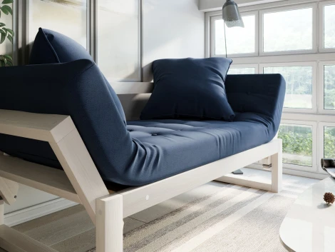 Кушетка Arsko Амбер беленый дуб синий велюр