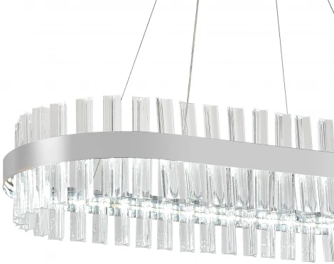 Подвесная люстра с таймером Natali Kovaltseva Smart Нимбы LED LAMPS 81253 (220V, хрусталь, пульт управления, управление смартфоном, на тросе)