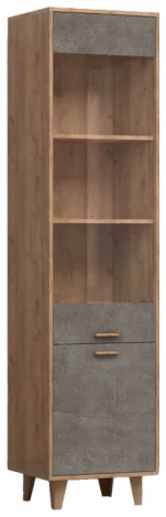 Шкафы Woodville Эго ПС-1 на ножках дуб крафт золотой / камень темный