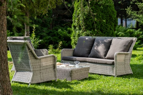 "Гляссе" лаунж-зона из искусственного ротанга, цвет бежевый 4SIS арт.УТ-00007723