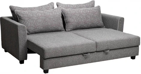 Диван Garda Decor MARCO 2K-СЕРЫЙ-Flona SER+Buta SER+Colton032-SER (Черный/Темно-серый)