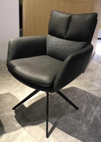 Стул LUIS 360 град. поворот Серый Maison 99# / OTE COBBLE 457 / черный каркас, ®DISAUR (арт.621M05778)