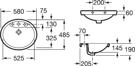 Раковина Roca Dama Senso 327515000 встраиваемая (уценка: скол)