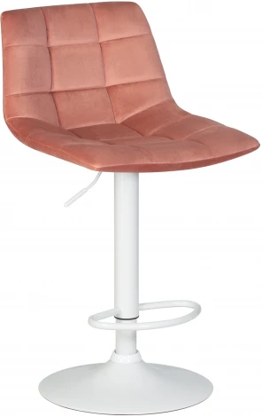 Стул барный TAILOR WHITE (пудрово-розовый велюр (MJ9-32))