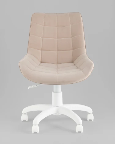 Кресло офисное Флекс велюр бежевый, пластик белый TopChairs УТ000043341