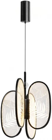 Подвесной светильник Odeon Light Piuma 6665/38L брашир. черный/металл/акрил IP20 LED 38W 2090Лм 3000K (220V, на проводе)