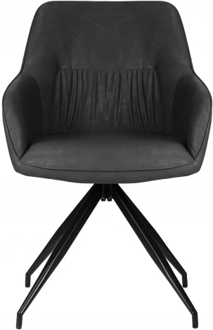 Стул обеденный Dobrin DANIEL (черные ножки, винтажная антрацитовая экокожа (RU-08))
