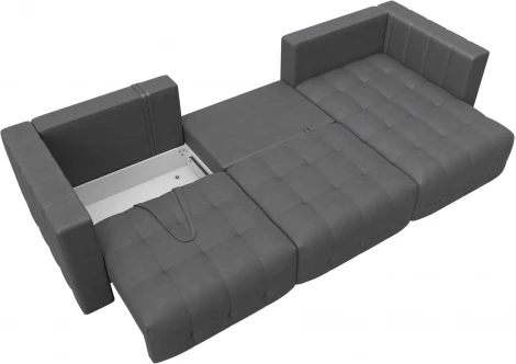 Диван угловой Лига-052 НПБ Лонг угол универсальный Лига Диванов (Замша) арт.128838