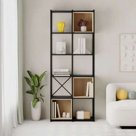 Стеллаж прямой VALE MIDI BOOKCASE LEVE (Черный) арт.LEV01099
