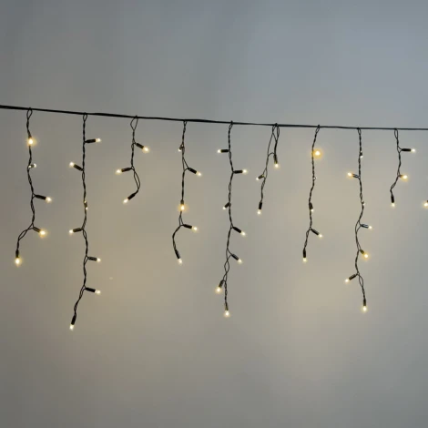 Гирлянда Бахрома 3,1 x 0,5 м тепло-белая 220В, 120 LED, провод черный каучук 2,3мм, IP65 Laitcom ECO120-1-2WW