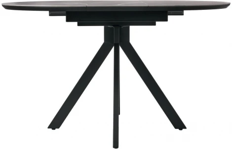 Стол Rudolf круглый раскладной 100-130x100x75см, серый керамогранит, черный Bradex Home арт.RF 0643