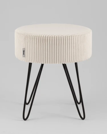 Пуф Stool Group Спейси велюр рельефный светло-серый арт.УТ000040018