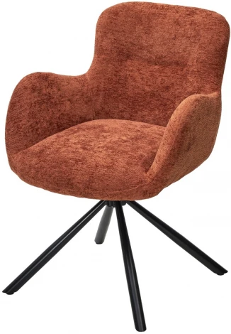 Стул KAROL 180 град. поворот. 3018-09 терракотовый, шенилл/ черный каркас, ®DISAUR (арт.629M05735)