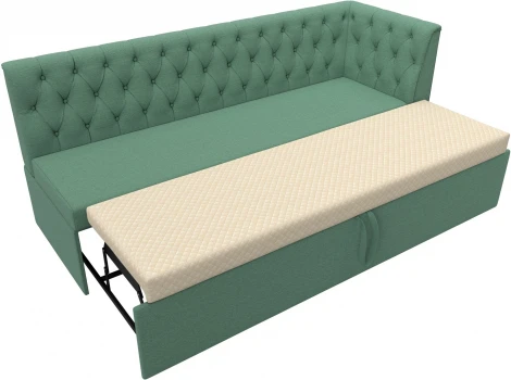 Диван кухонный Маркиз с углом справа (Зеленый/Рогожка) Лига Диванов арт.123179