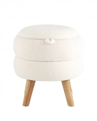 Пуф с ящиком Винни S тедди белый УТ000036430