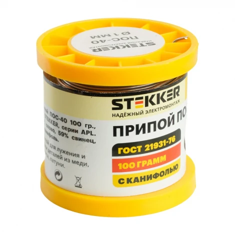 Припой с канифолью в бобине 100 гр. Stekker 50315