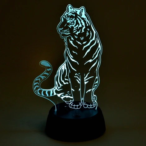 Световая фигура Uniel ULI-M507 RGB/3AA TIGER/BLACK (LED, сенсорный выключатель, животные)