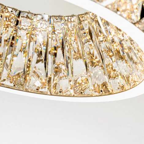 Подвесная люстра светодиодная хрустальная с пультом с регулировкой цветовой температуры Modelux ML.335.400 CR