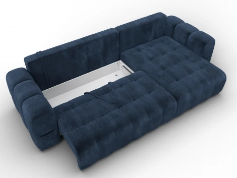 Диван угловой Лига-110 НПБ угол универсальный (ДВП,ДСП,ЛДСП,Брус,Фанера,Велюр/Синий) Лига Диванов 136539