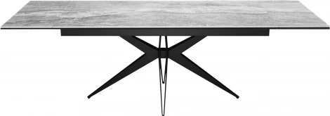 Стол DikLine KW160 мрамор С31 (керамика серая глянец)/опоры черные арт.00-00071870