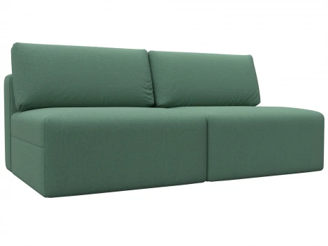 Диван прямой модульный Лига-060 НПБ (ЛДСП,Брус,Фанера/Пластик/Рогожка/Зеленый) Лига Диванов 129707