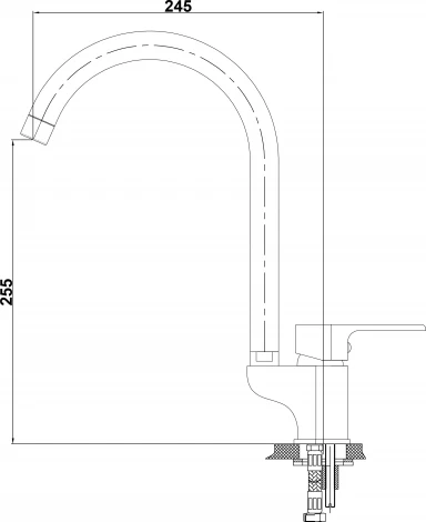 Смеситель GPD Atros MTE65-SG для кухонной мойки, черный