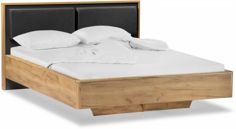 Кровать Woodville Клауд 140х200 парящая дуб крафт золотой / антрацит арт.533088