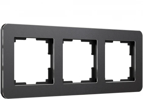 Рамка на 3 поста Platinum (черный алюминий) Werkel W0032608 (a059216)