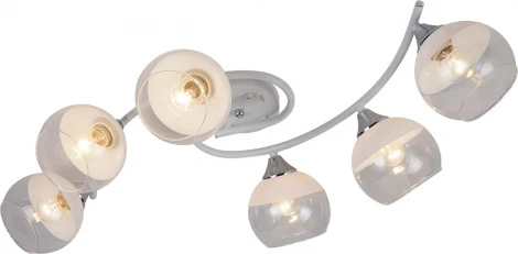 Потолочная люстра на штанге Escada Valley 539/6 6х60Вт E27, металл/стекло, белый/хром (220V, шарики)