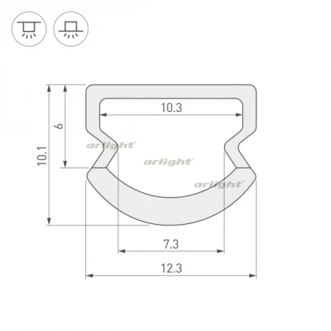 Профиль WPH-LINE-1210R-2000 OPAL (Пластик) 023303 Arlight