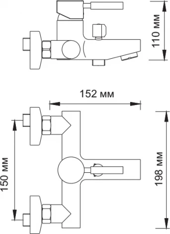 Смеситель Wasserkraft Wern 4201 для ванны с душем, матовый хром