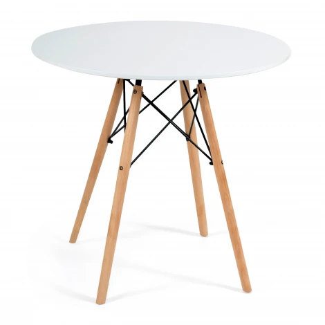 Стол CINDY NEXT (mod.80-MDF) белый/натуральный (металл/мдф/бук)