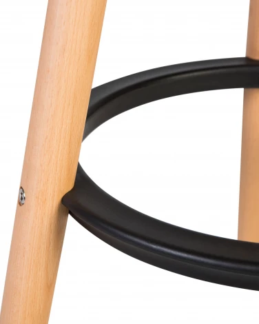 Набор 4 шт табурет барный DOBRIN ROYCE (ножки светлый бук, цвет чёрный (B-03))