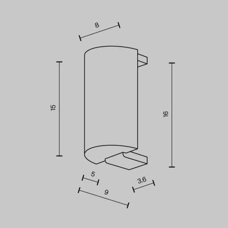 Заглушка торцевая для шинопровода Flarity 1 шт платина Maytoni Technical Accessories for tracks Flarity TRA154EC-PT