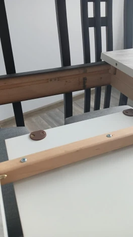 Стол TME-6931 MBH белый мрамор SWEDEN / BB темный орех M-City 64382