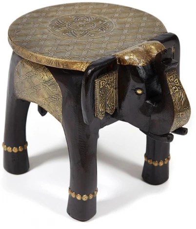 Столик Secret De Maison GOLDEN SLON ( mod. ND-006) этническая роспись (дерево манго/латунная чеканка)